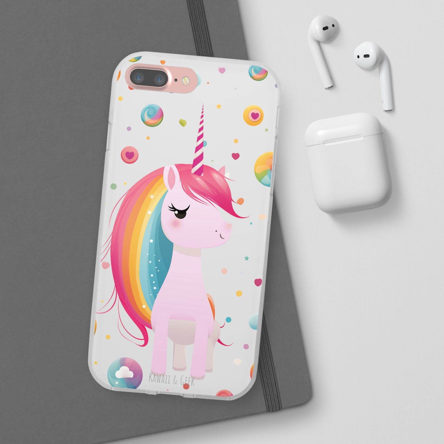 Kawaii Unicorn Flexi Transparent Phone Case