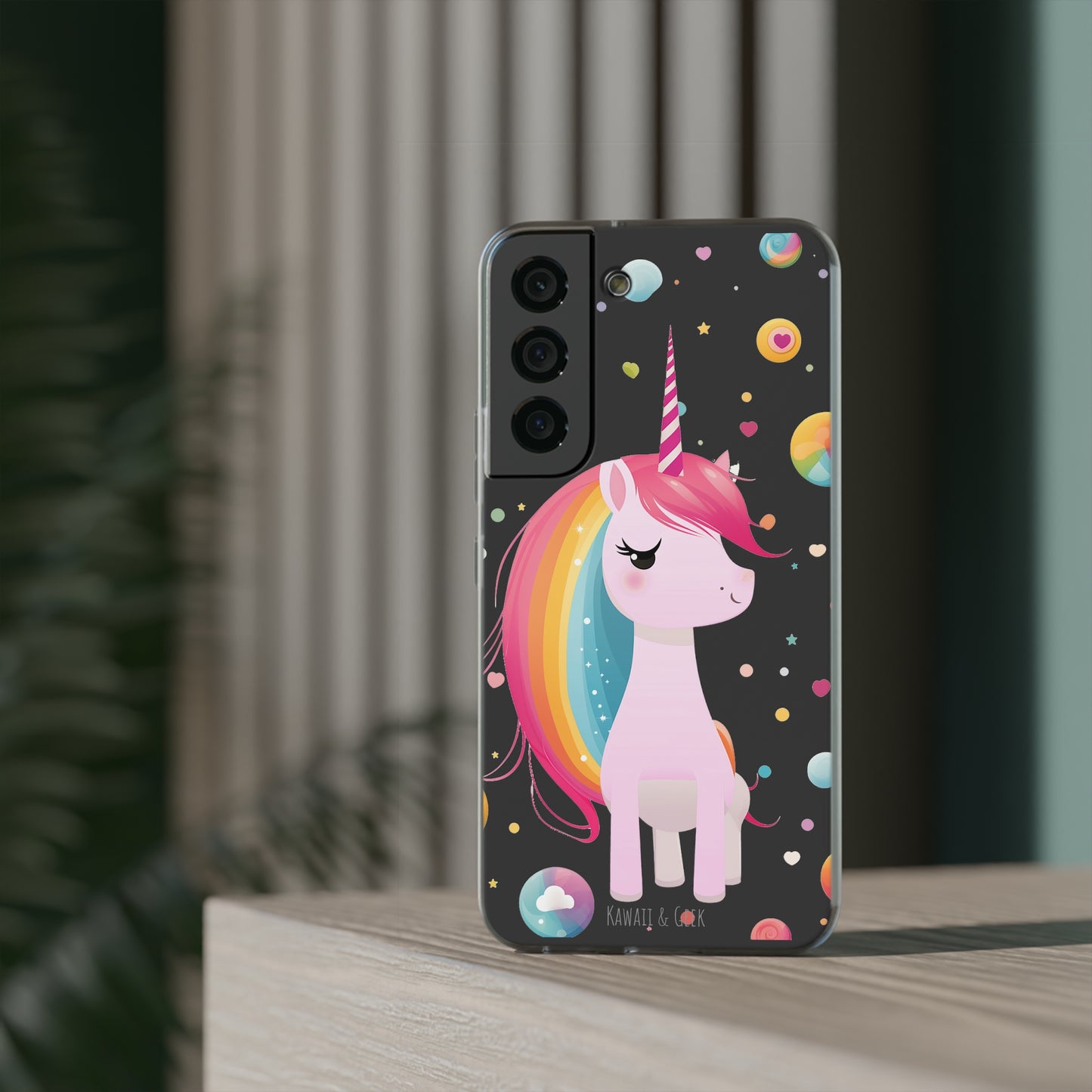 Kawaii Unicorn Flexi Transparent Phone Case