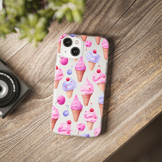 Vibrant Ice Cream Delight Flexi-Case for Phones