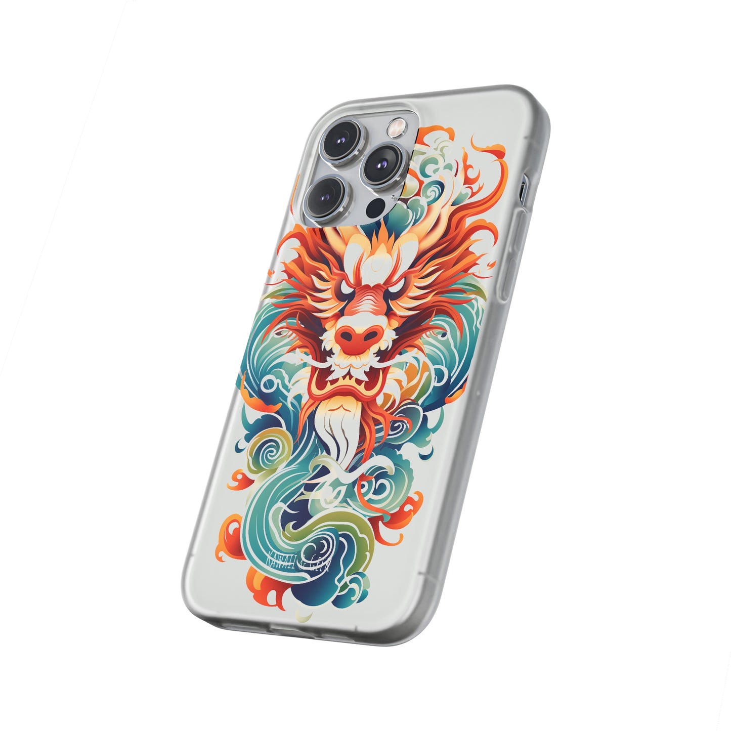 Chinese Ink Dragon Flexi Transparent Phone Case