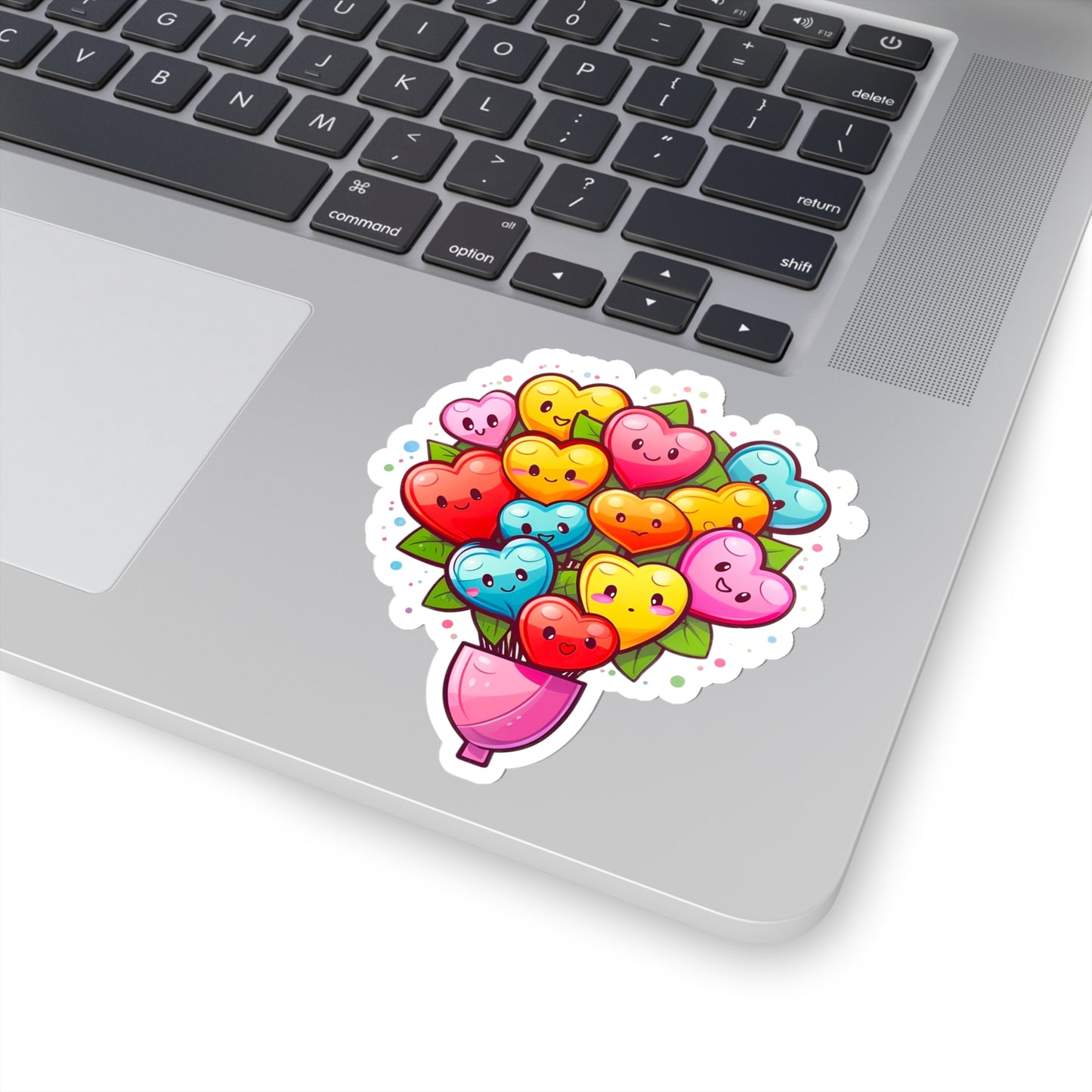 Cute Bouquet of Kawaii Hearts Sticker - Add Some Adorable and Colorful Style to Your Life