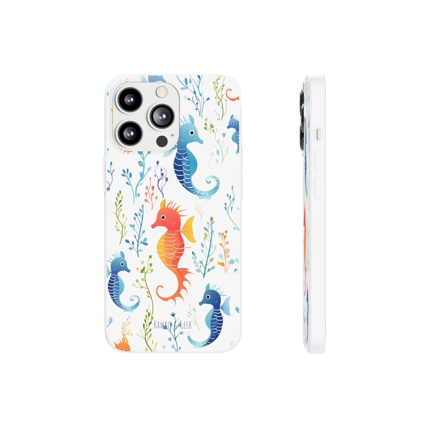 Underwater Seahorse Flexi Transparent phone Case : Dive into Cuteness!