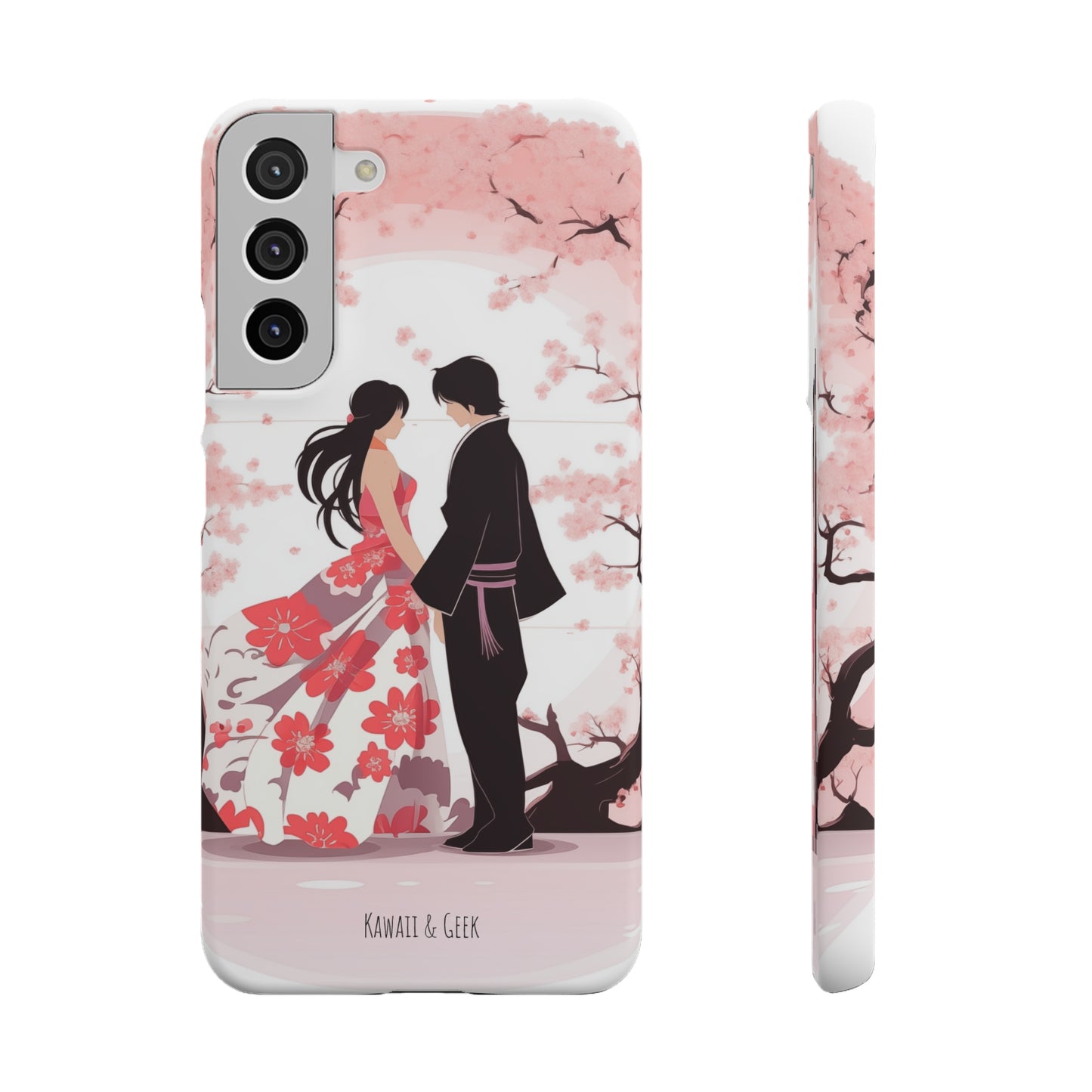 Japanese Blossom Love Premium Phone Case - Valentine's Cherry Tree Design