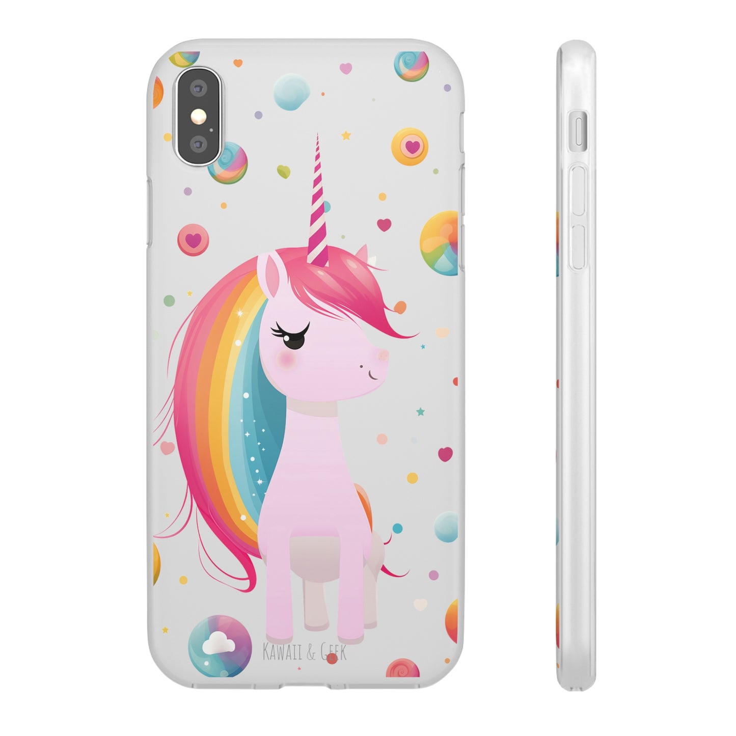 Kawaii Unicorn Flexi Transparent Phone Case