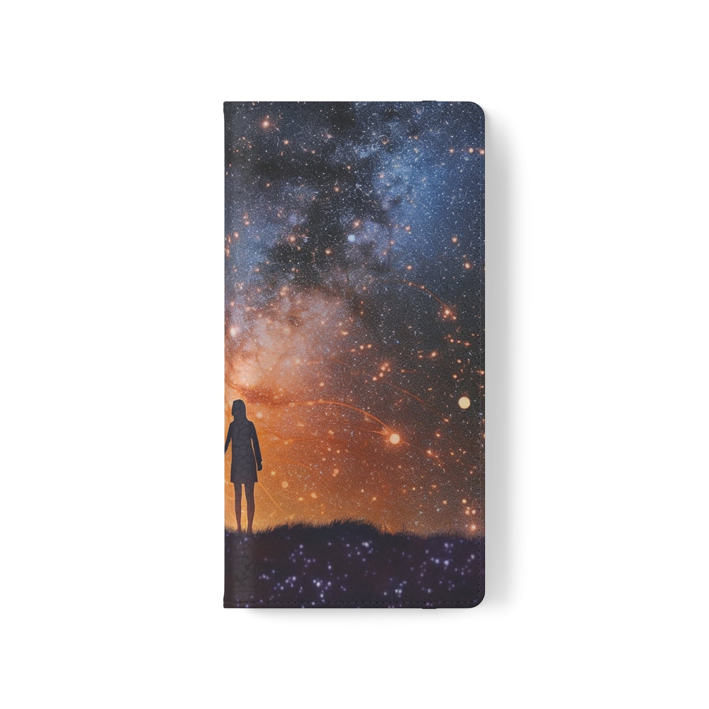 Starry Night Lovers Flip Phone Case - Embrace the Beauty of the Night Sky