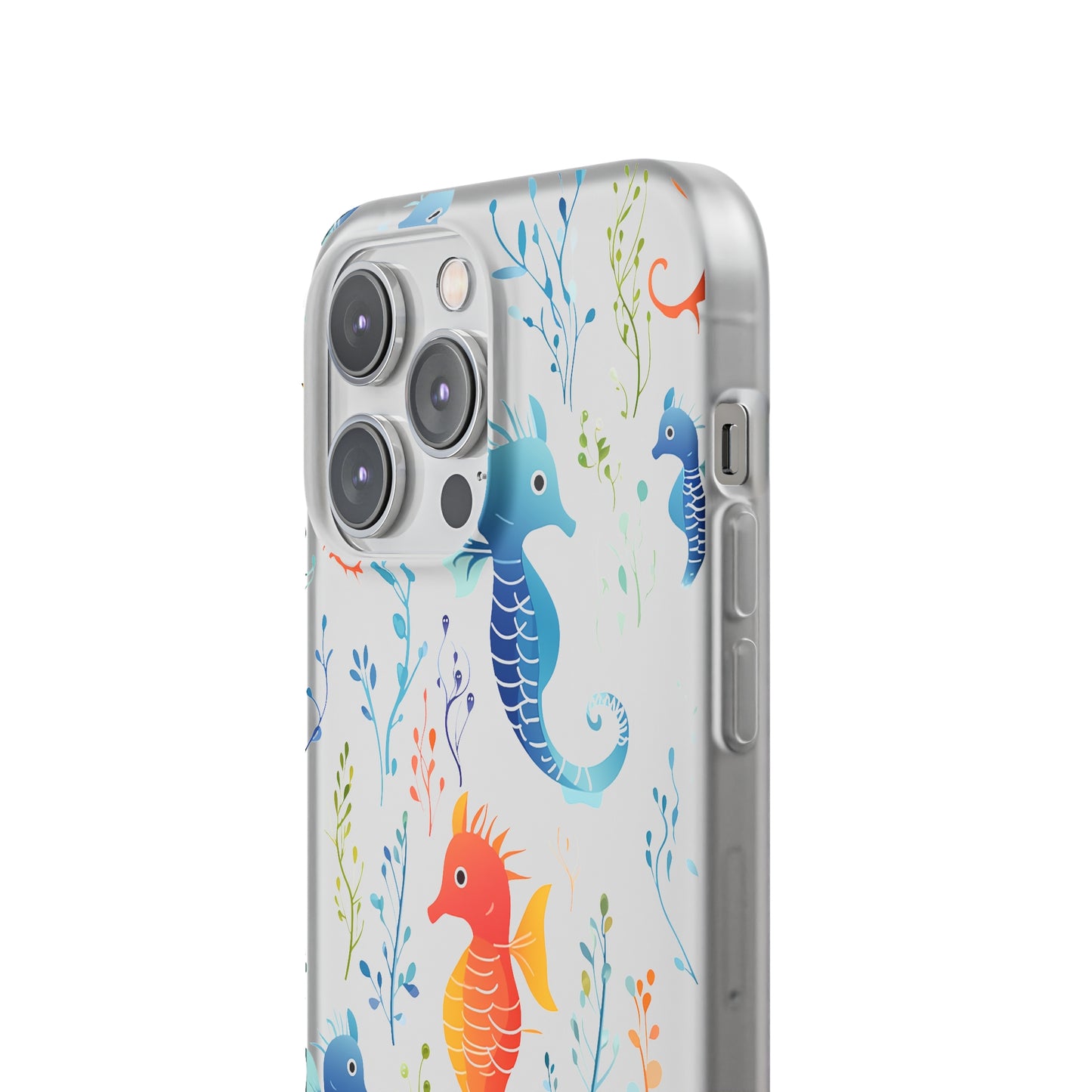 Underwater Seahorse Flexi Transparent phone Case : Dive into Cuteness!