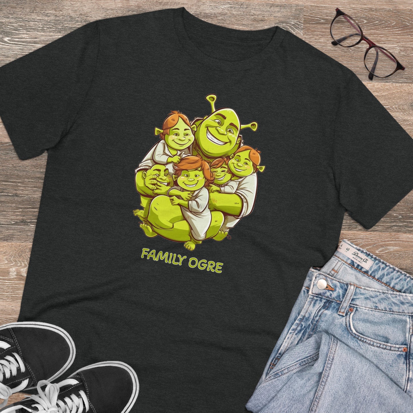 Family Ogre - Unisex Eco-Friendly T-Shirt - Celebrate Father's Day with Shrek and His Kids