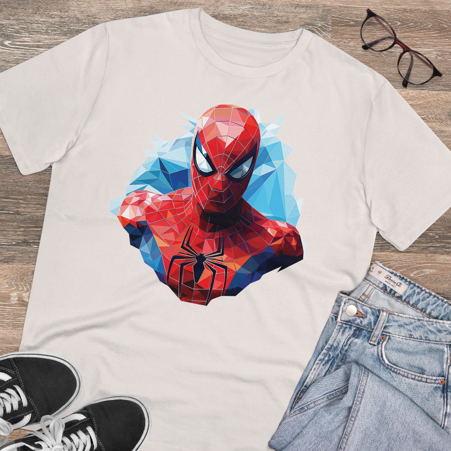 Spider-Man Polygonal Geometric T-Shirt - Swing into Stylish Adventure