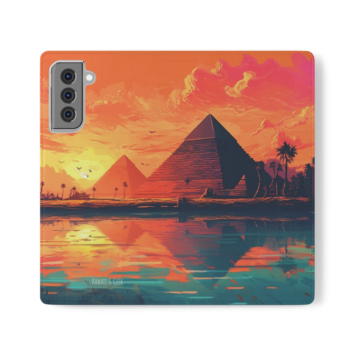 Egyptian Pyramid at Sunset Flip Phone Case - Carry the Mystique of Ancient Egypt with You