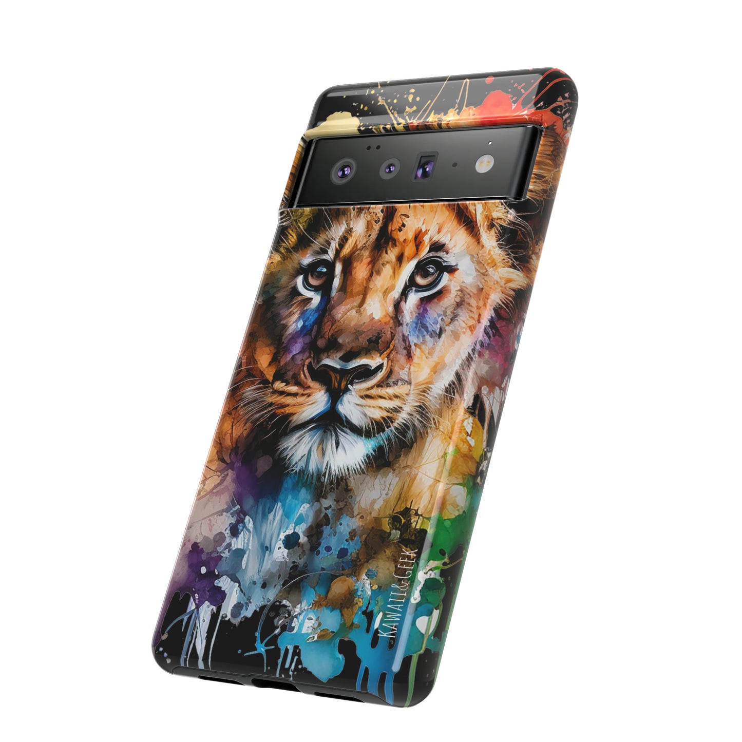 Watercolor Lion Cub Tough Phone Case - iPhone 15 compatible