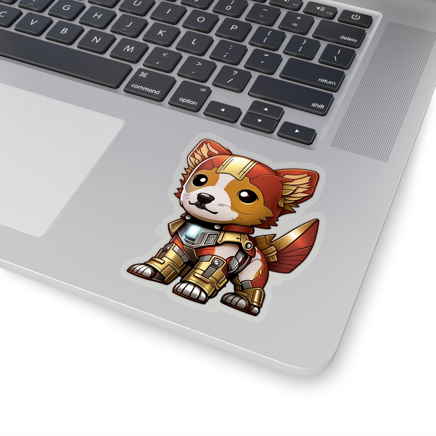 Cute and Cuddly Iron Man Puppy Sticker - Fly into Adventure with this High-Tech Pooch