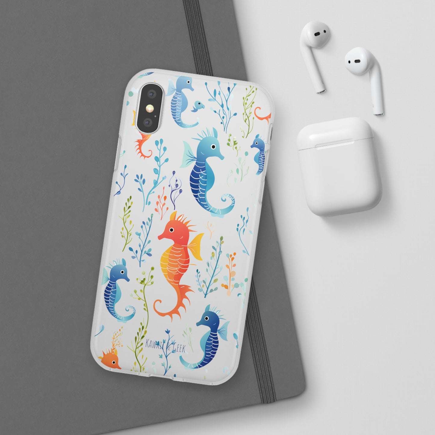 Underwater Seahorse Flexi Transparent phone Case : Dive into Cuteness!