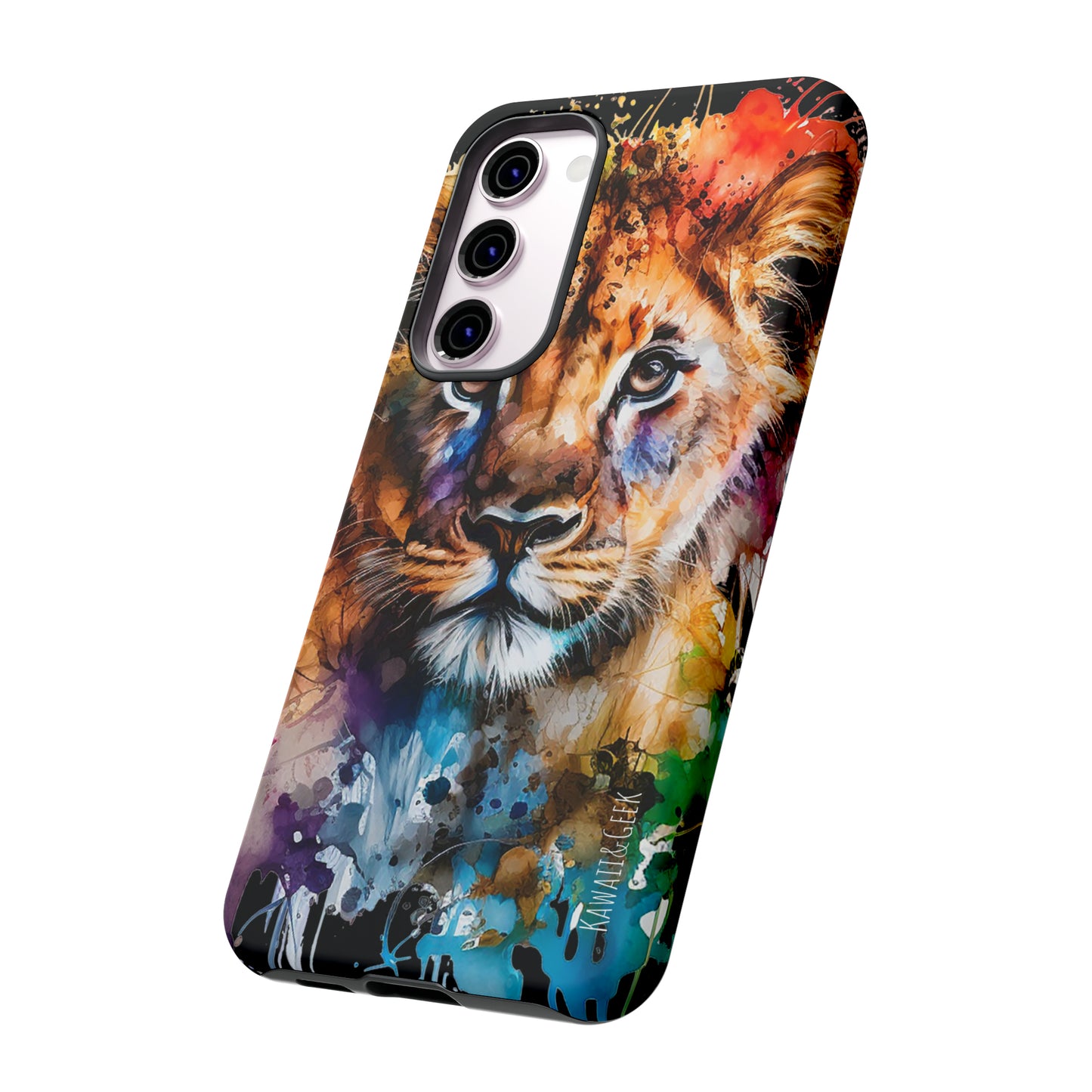 Watercolor Lion Cub Tough Phone Case - iPhone 15 compatible