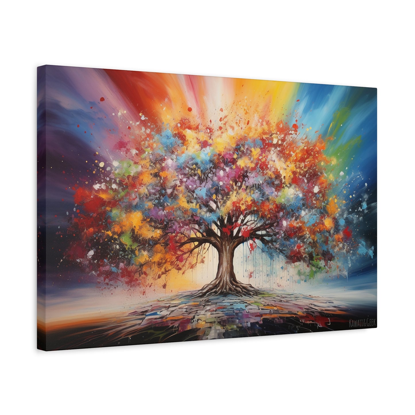 Vibrant Tree of Life Premium Cotton Canvas