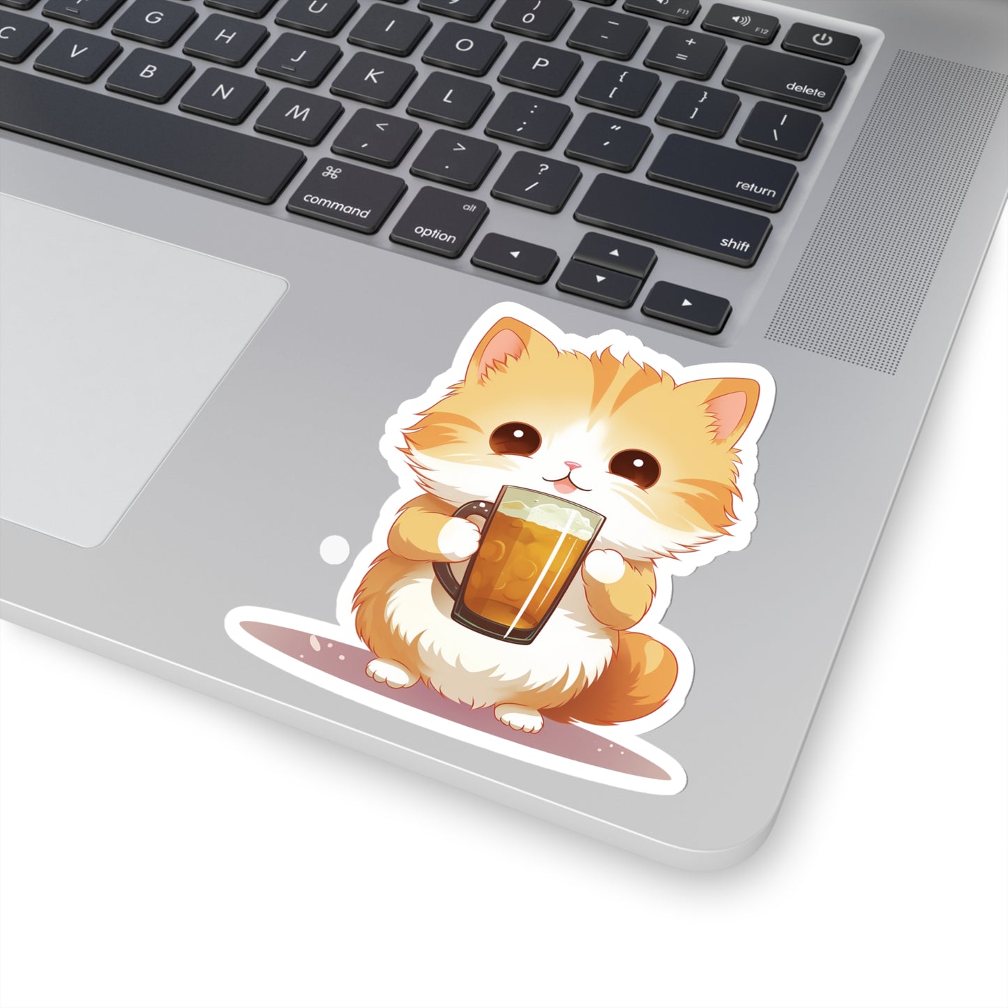 Cute Beer-Holding Cat Sticker - Add Fun and Whimsy Anywhere