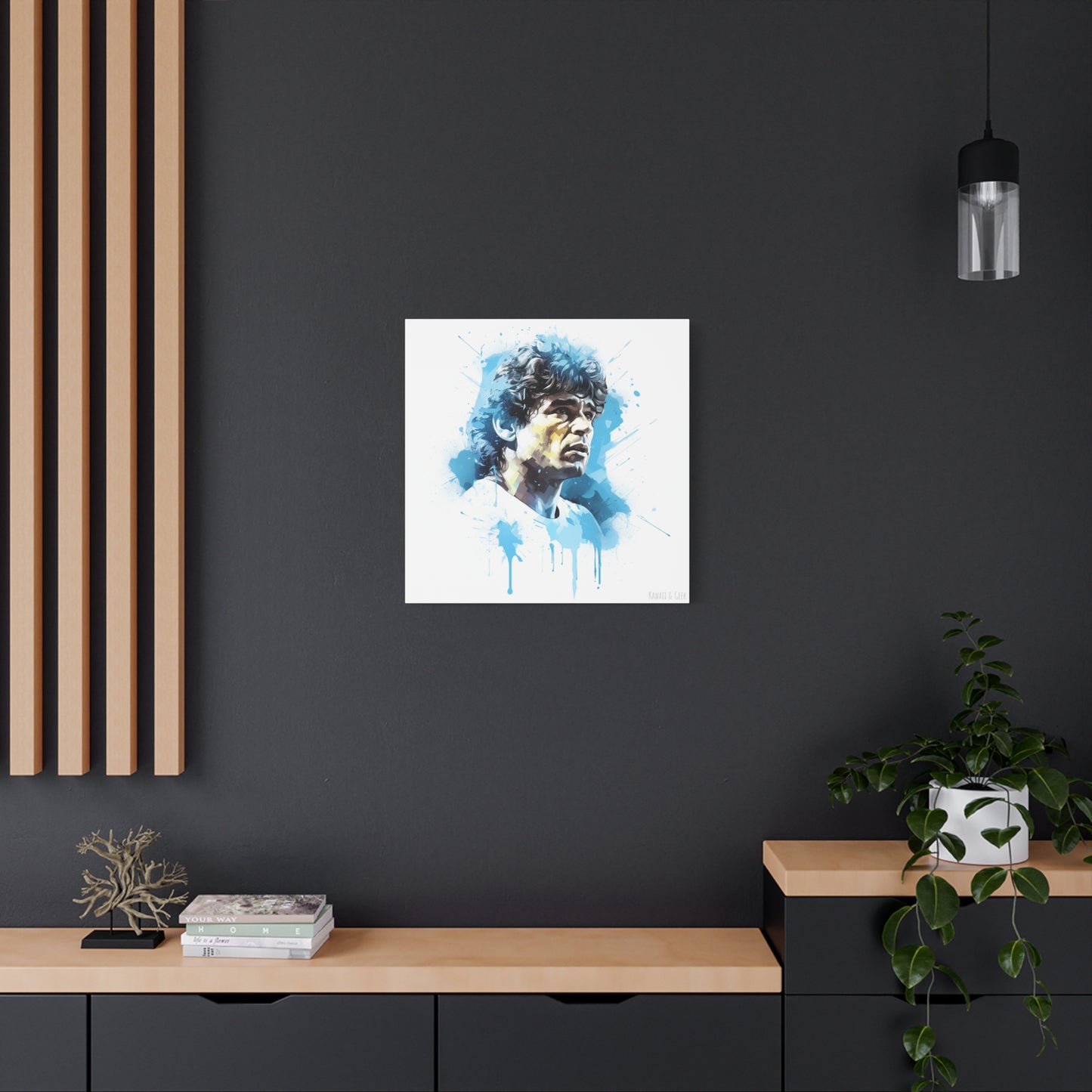 Diego Maradona Watercolor Mastery Cotton Canvas