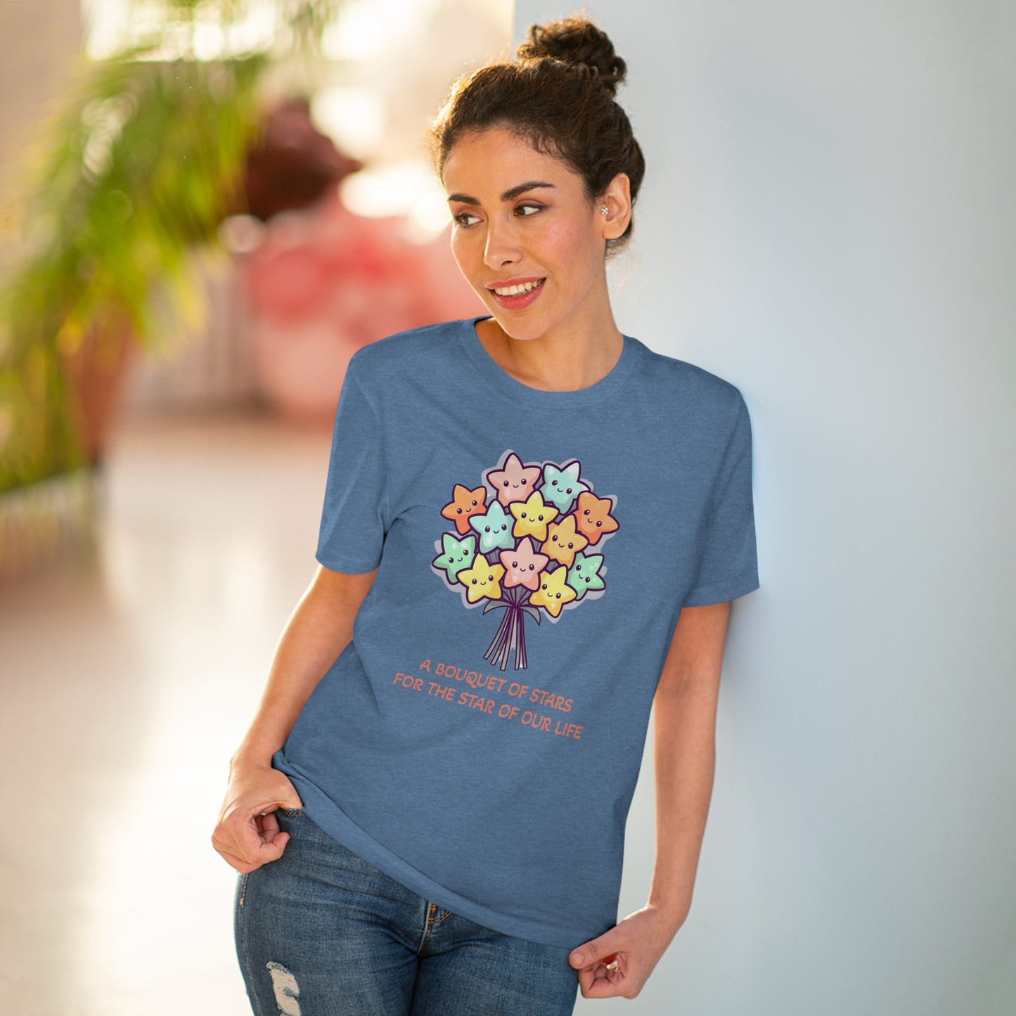 Bouquet of Stars for the Star of Our Life -  Unisex Eco-Friendly T-Shirt - Father's and Mother's Day Special