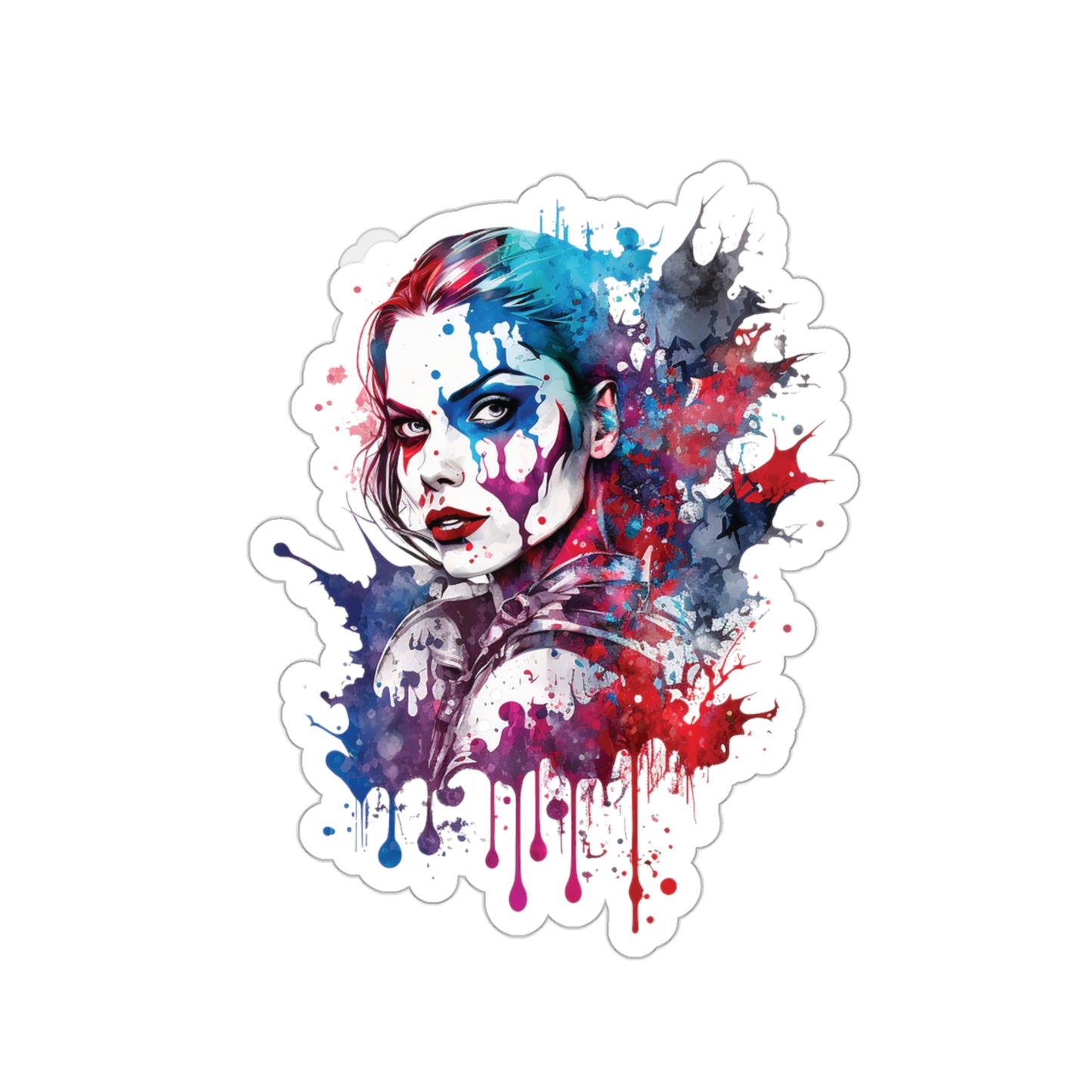 Harley Quinn Sticker - Add Some Pop-Art and Watercolor Style to Your Tech