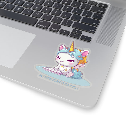 Kawaii and Bad Unicorn Sticker - Add a Playfully Mischievous Touch to Your World