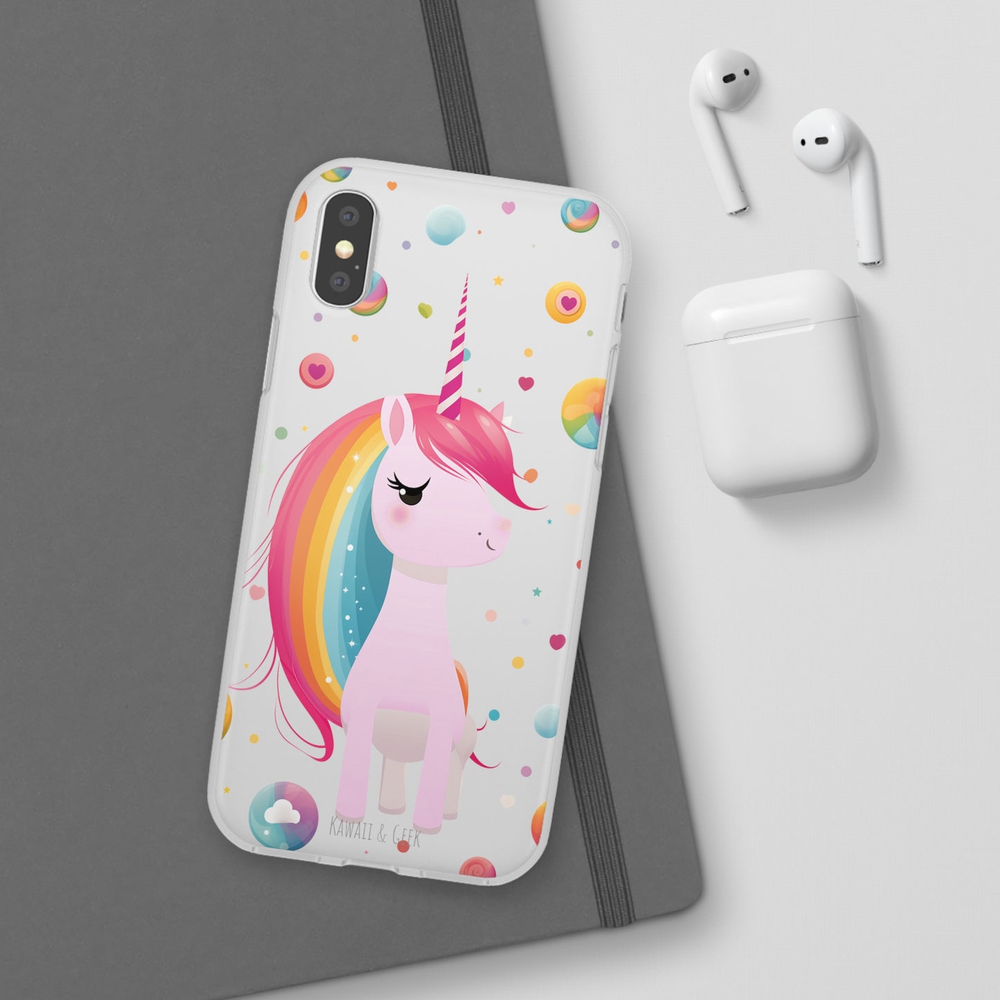 Kawaii Unicorn Flexi Transparent Phone Case