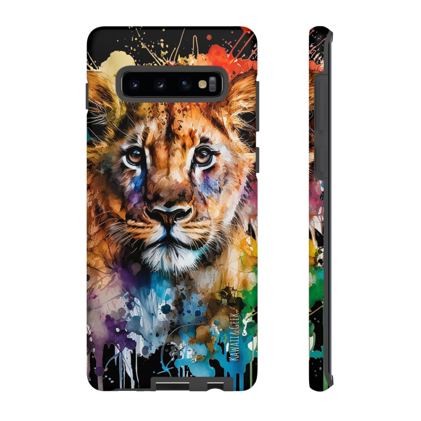 Watercolor Lion Cub Tough Phone Case - iPhone 15 compatible