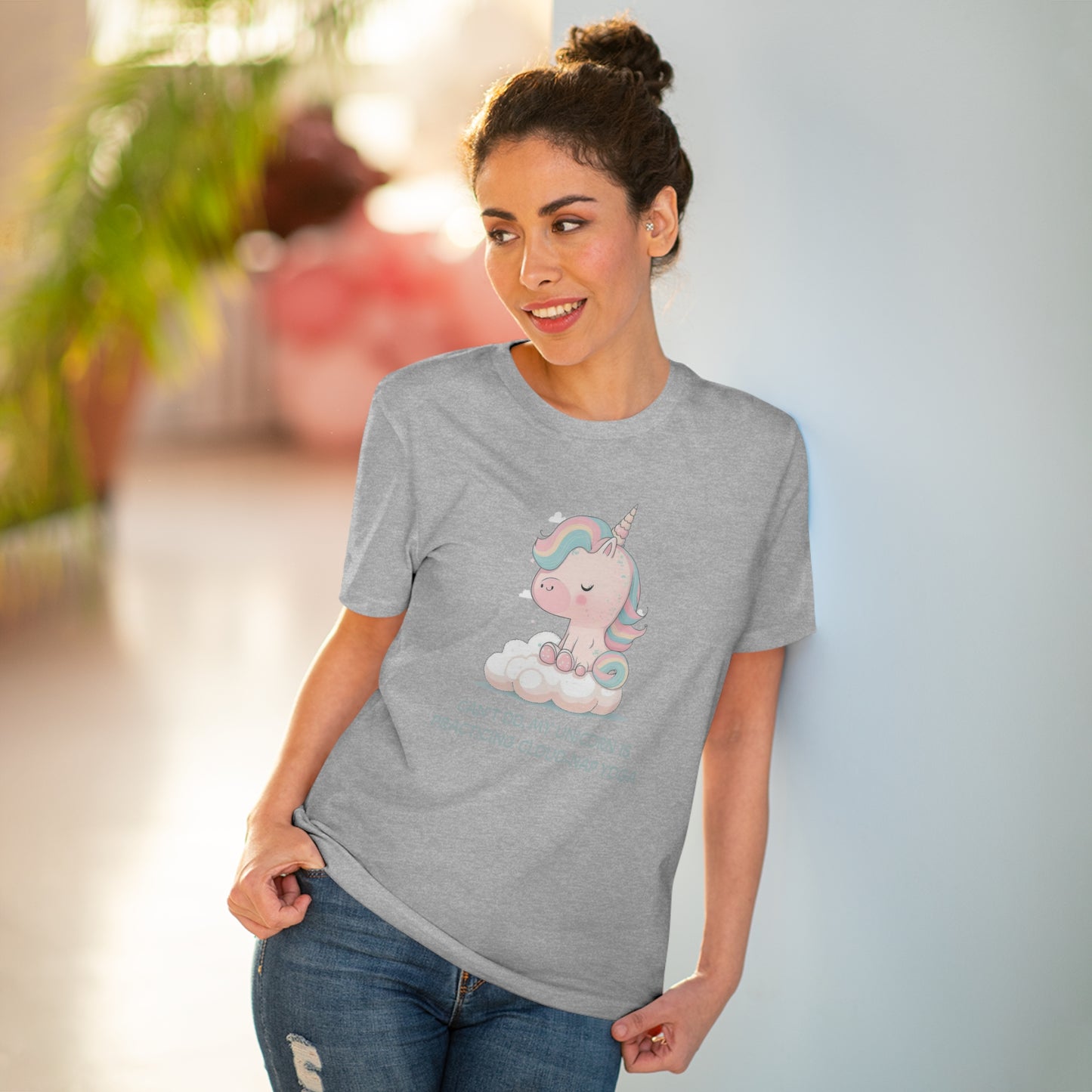 Cute Unicorn Cloud-Nap Yoga T-Shirt - Unisex and Eco-Friendly Statement Tee - Unicorn T-shirt