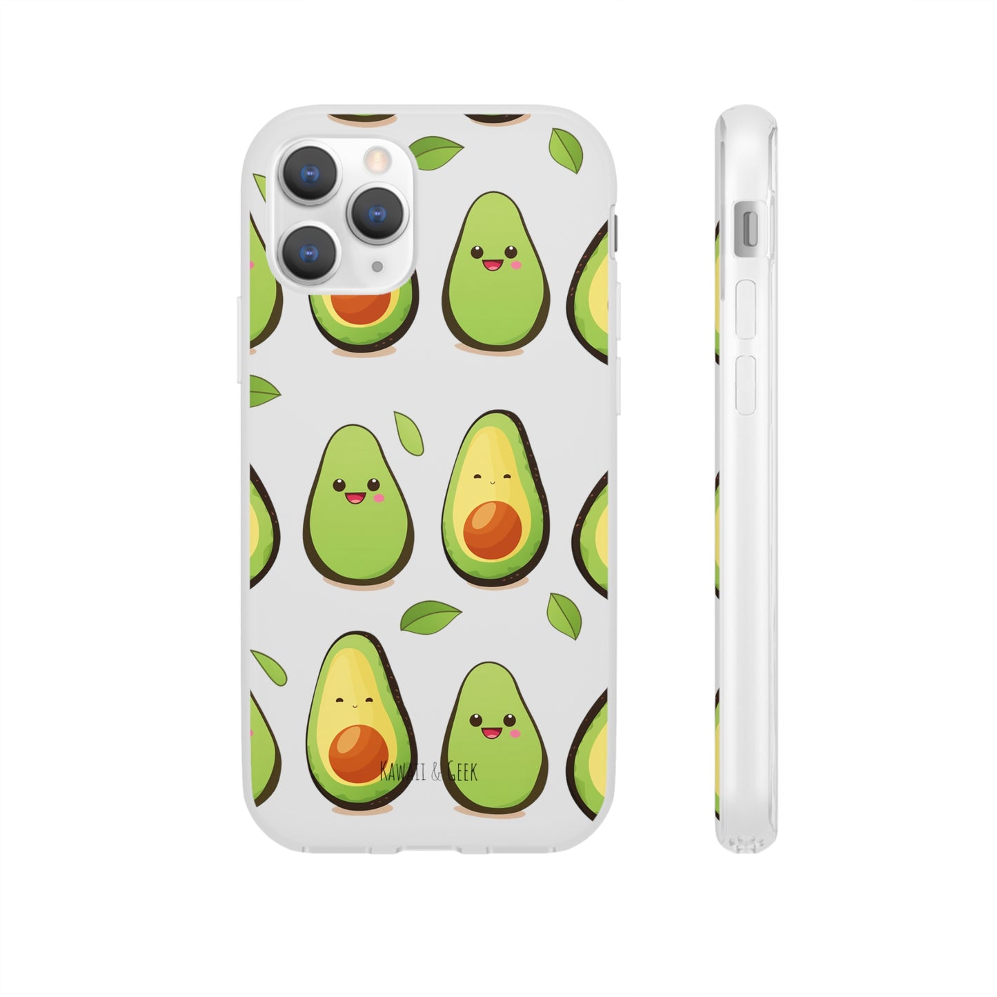 Cute Avocado Transparent Flexi Case: Perfect Blend of Style & Function