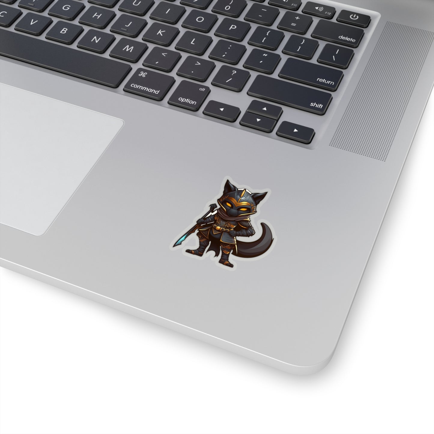 Sleek and Cunning Black Panther Fox Sticker - Strike Fear with this High-Tech Warrior