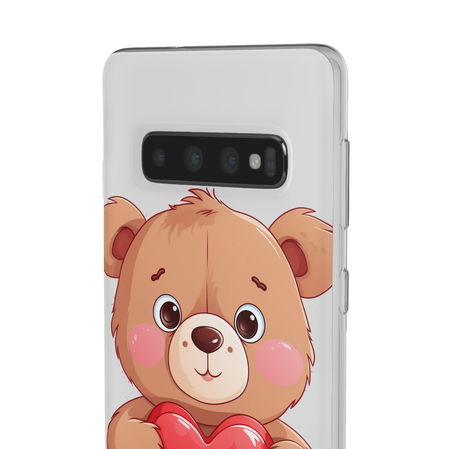 Teddy Bear Heart Phone Case - Flexi & Semi-Transparent - Valentine's Day