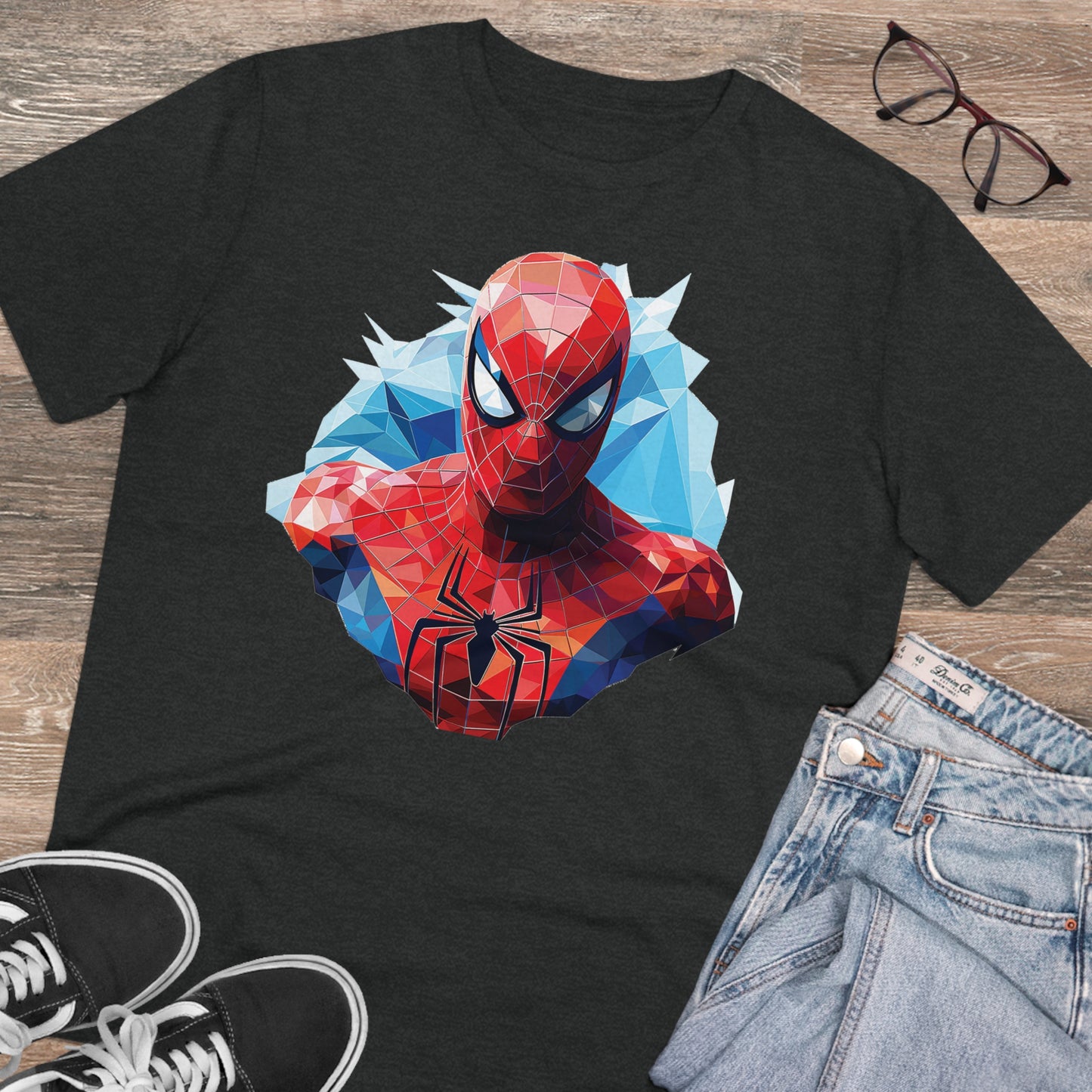 Spider-Man Polygonal Geometric T-Shirt - Swing into Stylish Adventure