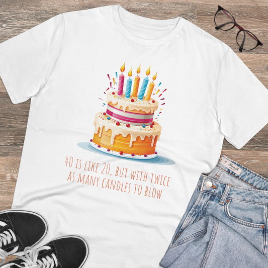 40th Birthday Cake Design T-Shirt : Celebrate in Style and Eco-Friendly