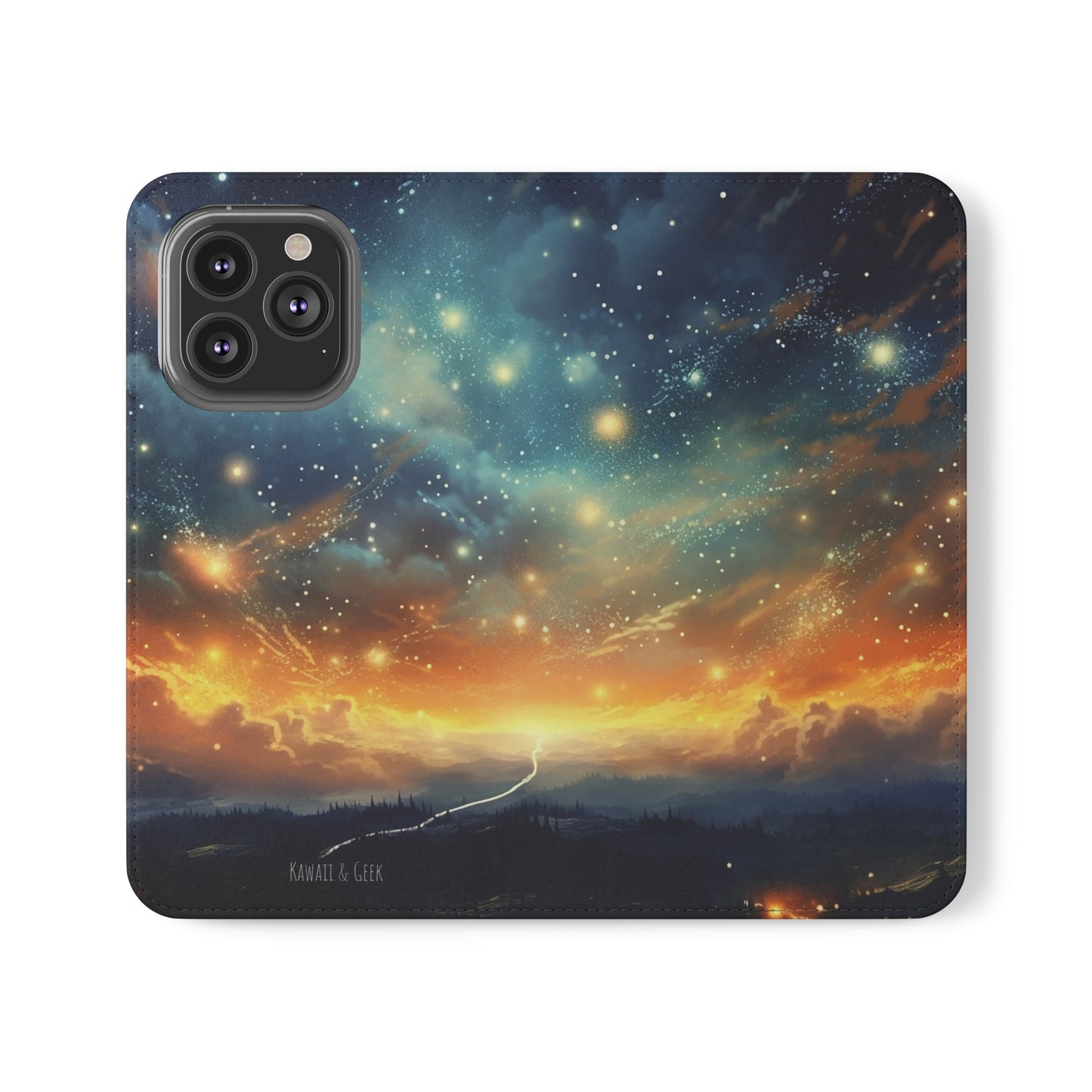 Wonderful Starry Night Flip Phone Case - Embrace the Beauty of the Night Sky