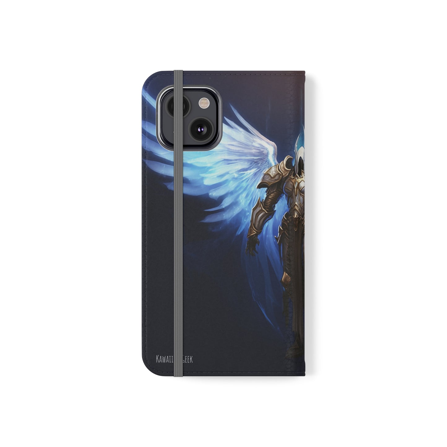 Archangel Flip Phone Case: Ethereal Wings & Sword Design