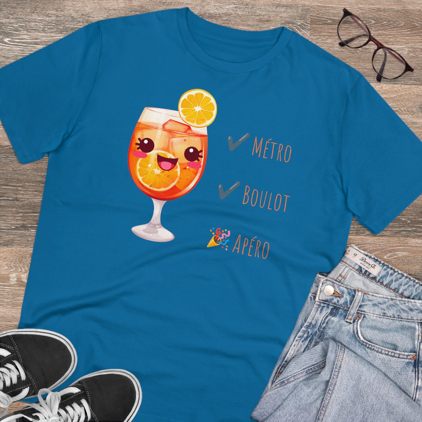 Cute Cocktail Glass T-shirt - Métro, Boulot, Apéro