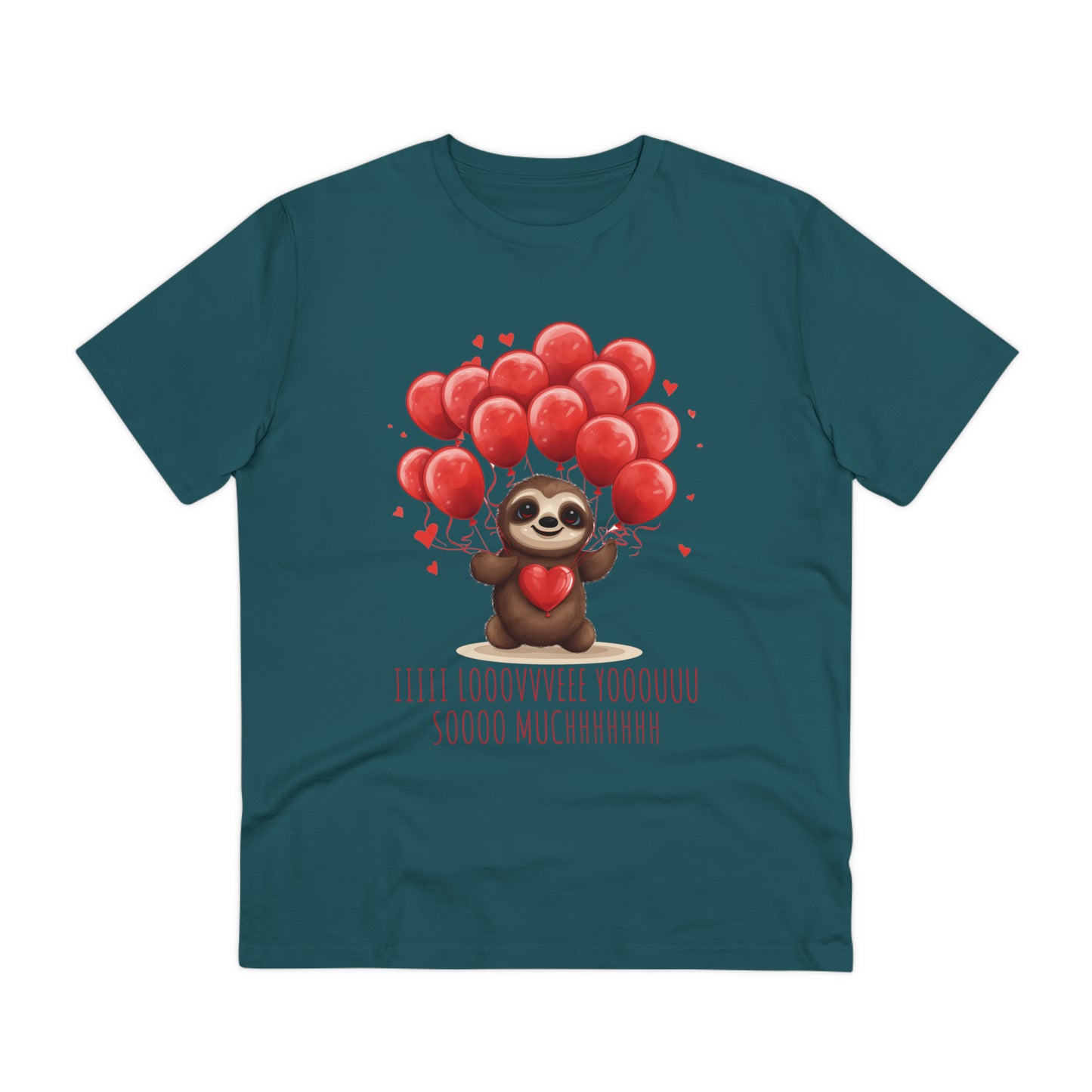 Sloth Love Balloon Tee - Eco-Friendly Slow Love Shirt - Valentine's Day Special