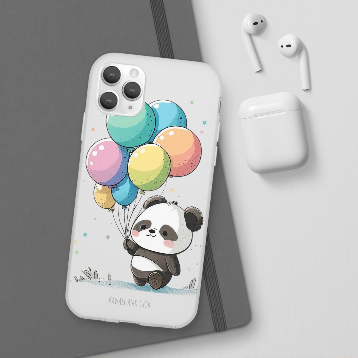 Cute Panda with Balloons flexi Smartphone Case - Add Some Adorable and Protective Style to Your Device