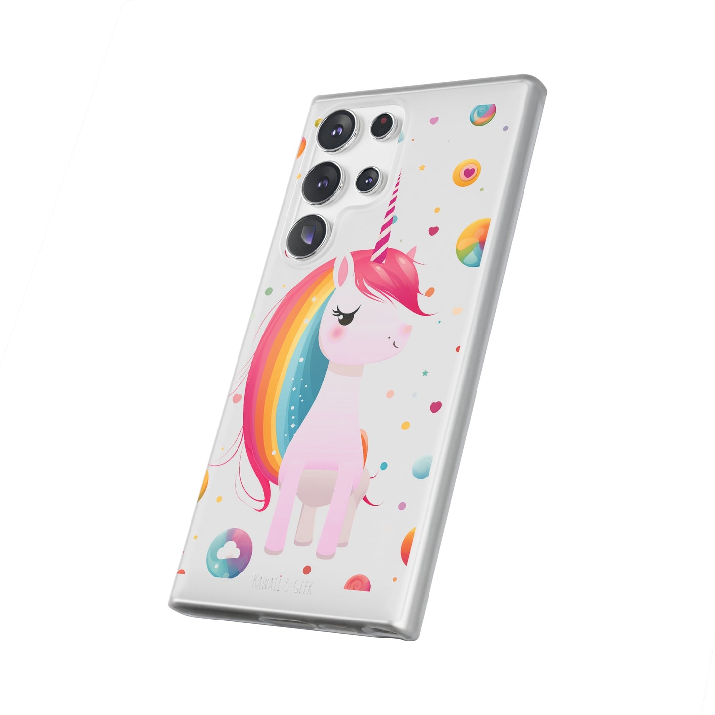 Kawaii Unicorn Flexi Transparent Phone Case