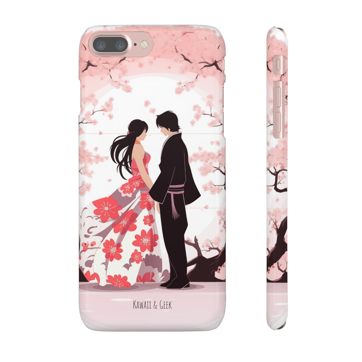 Japanese Blossom Love Premium Phone Case - Valentine's Cherry Tree Design