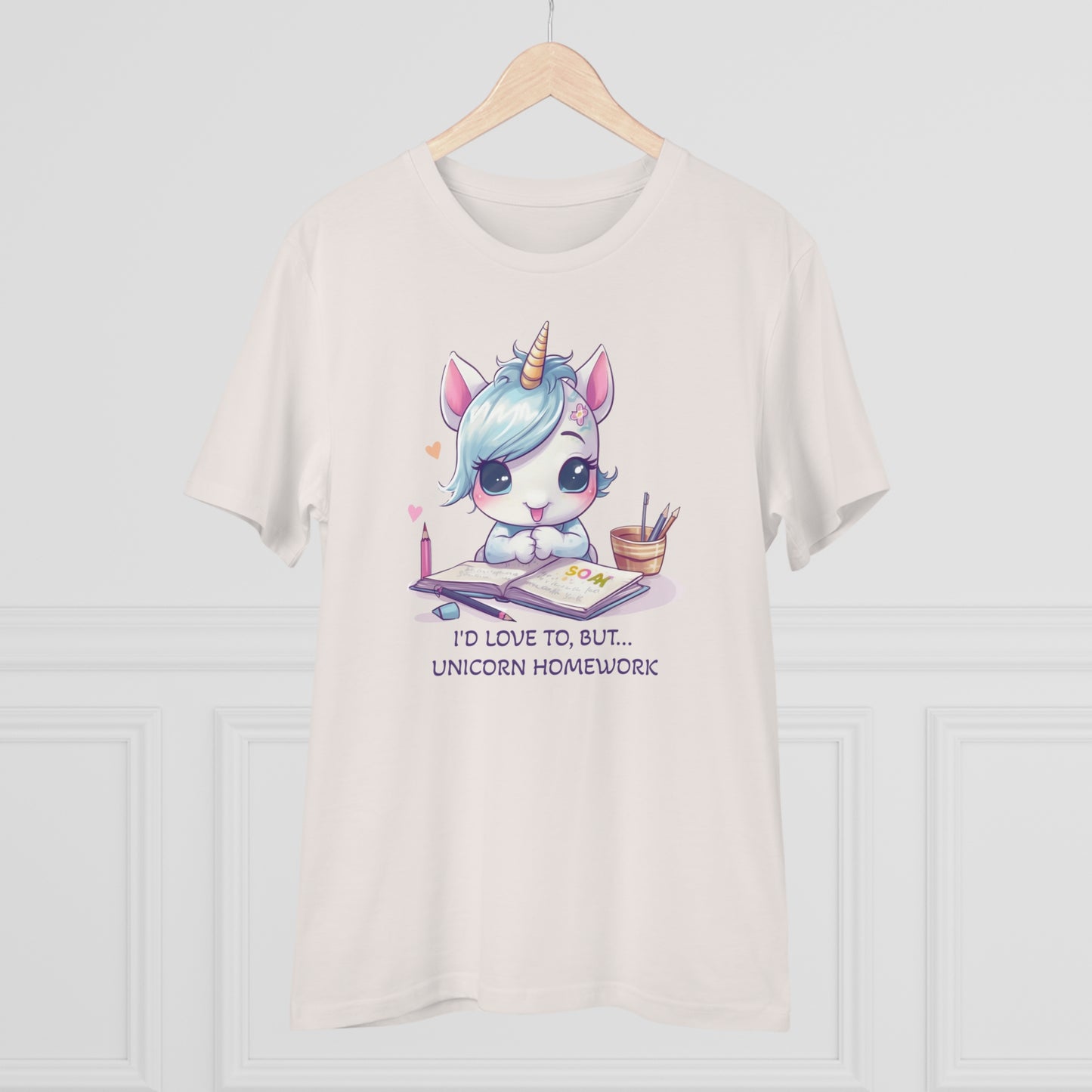 Cute Unicorn Homework T-Shirt - Unisex and Eco-Friendly Statement Tee