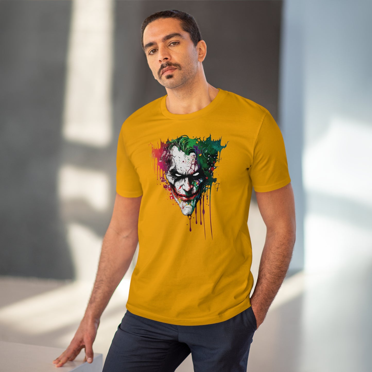 The Joker T-shirt in Watercolor Style, Unisex and Eco-Friendly - Make a Statement with Unique Artistic Design