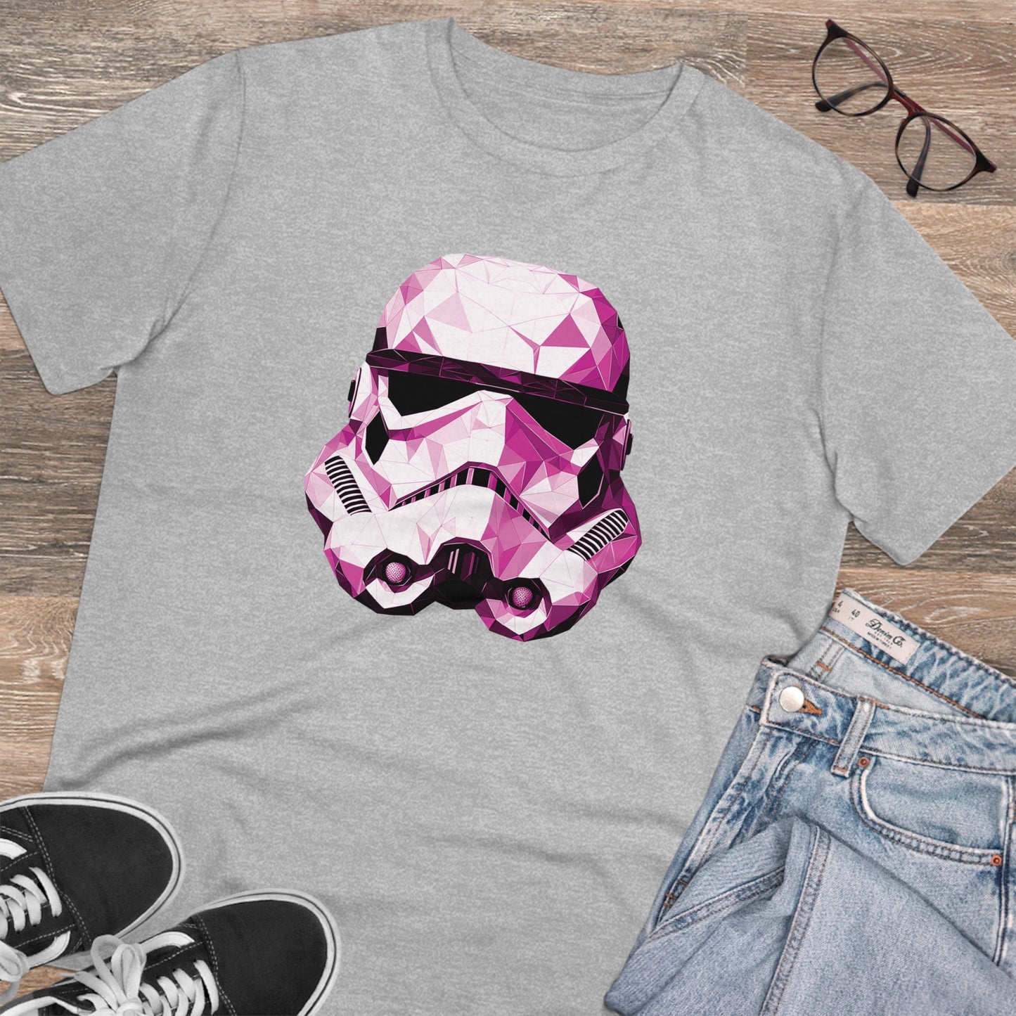 Stormtrooper Polygonal T-Shirt Pink Edition - Embrace Galactic Precision