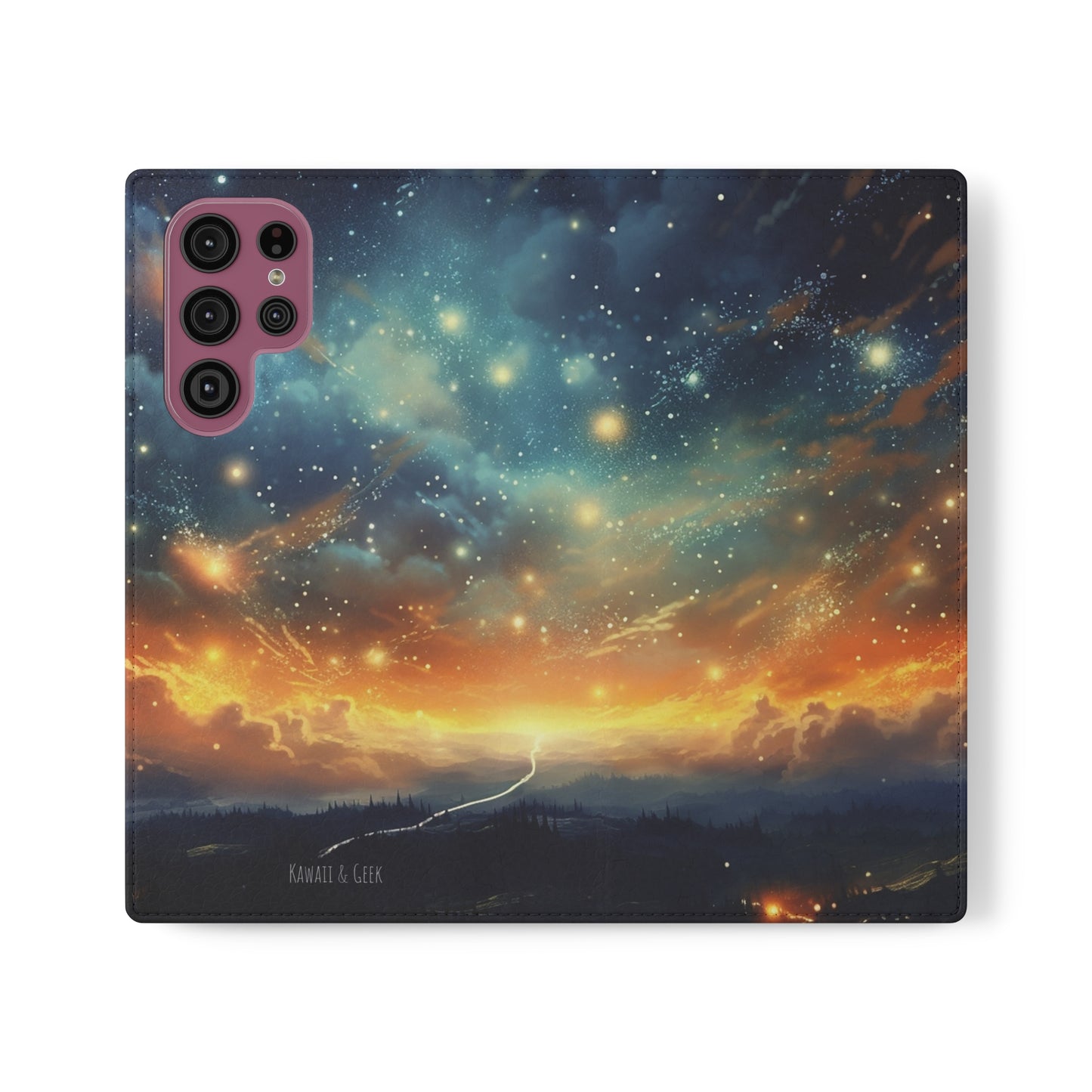 Wonderful Starry Night Flip Phone Case - Embrace the Beauty of the Night Sky