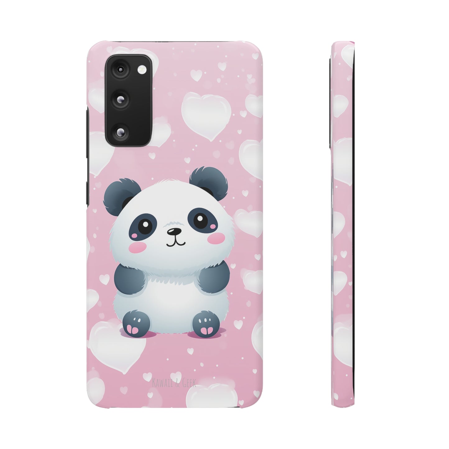 Cute Panda & Hearts Premium Phone Case