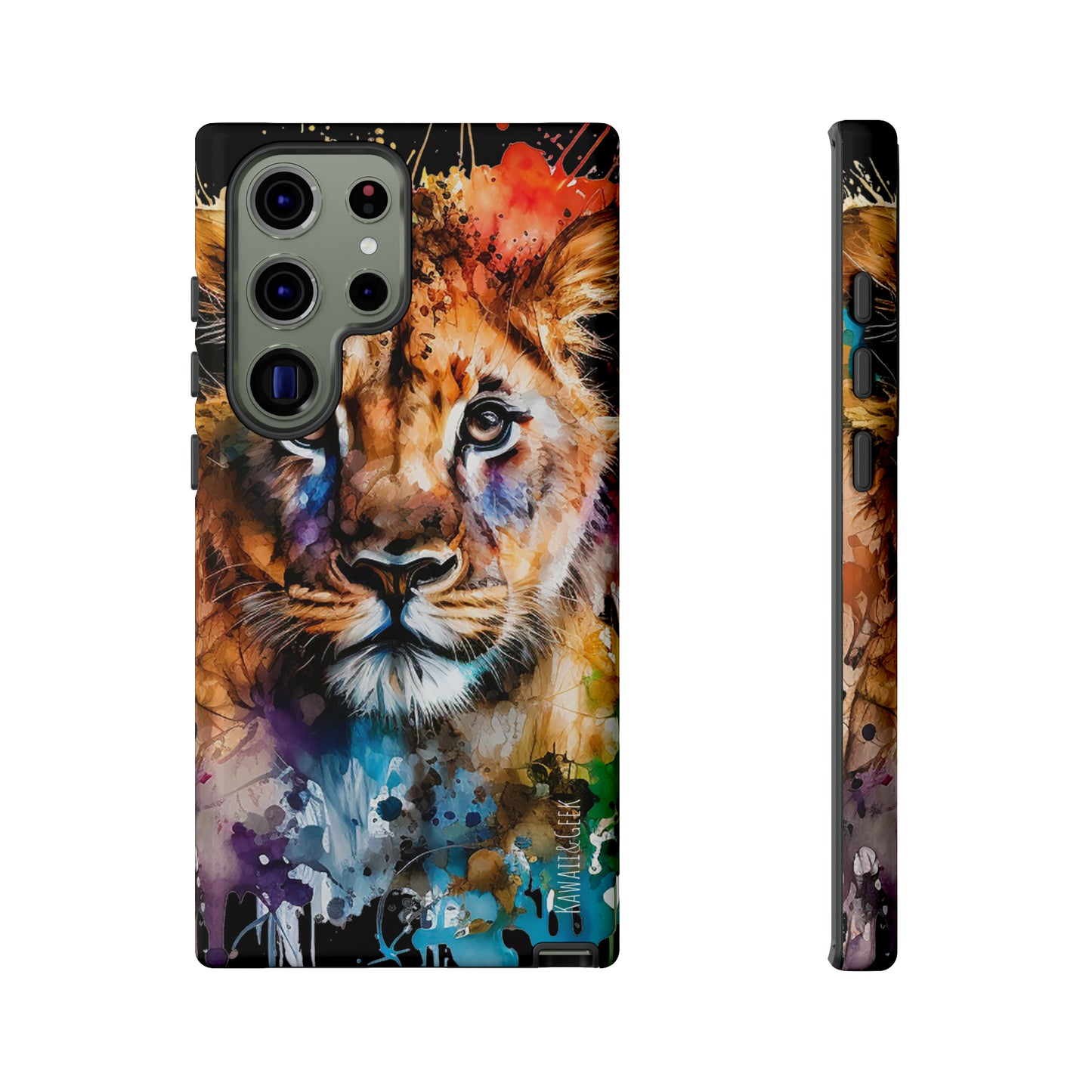 Watercolor Lion Cub Tough Phone Case - iPhone 15 compatible