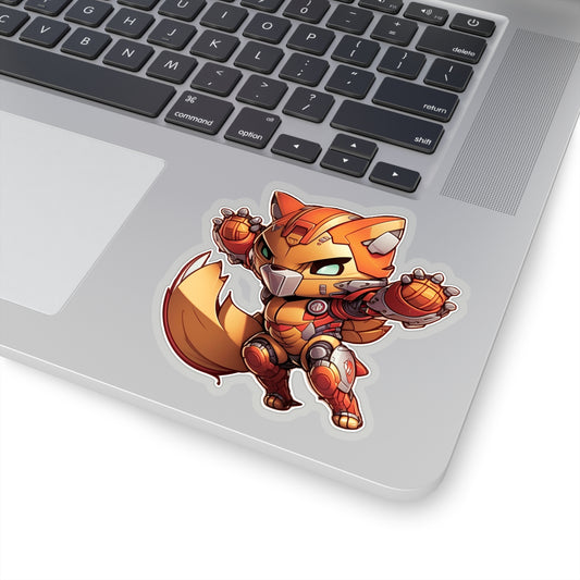 Sweet and Heroic Fox / Firefox in battle suit Sticker - Ready to Defend Its Friends