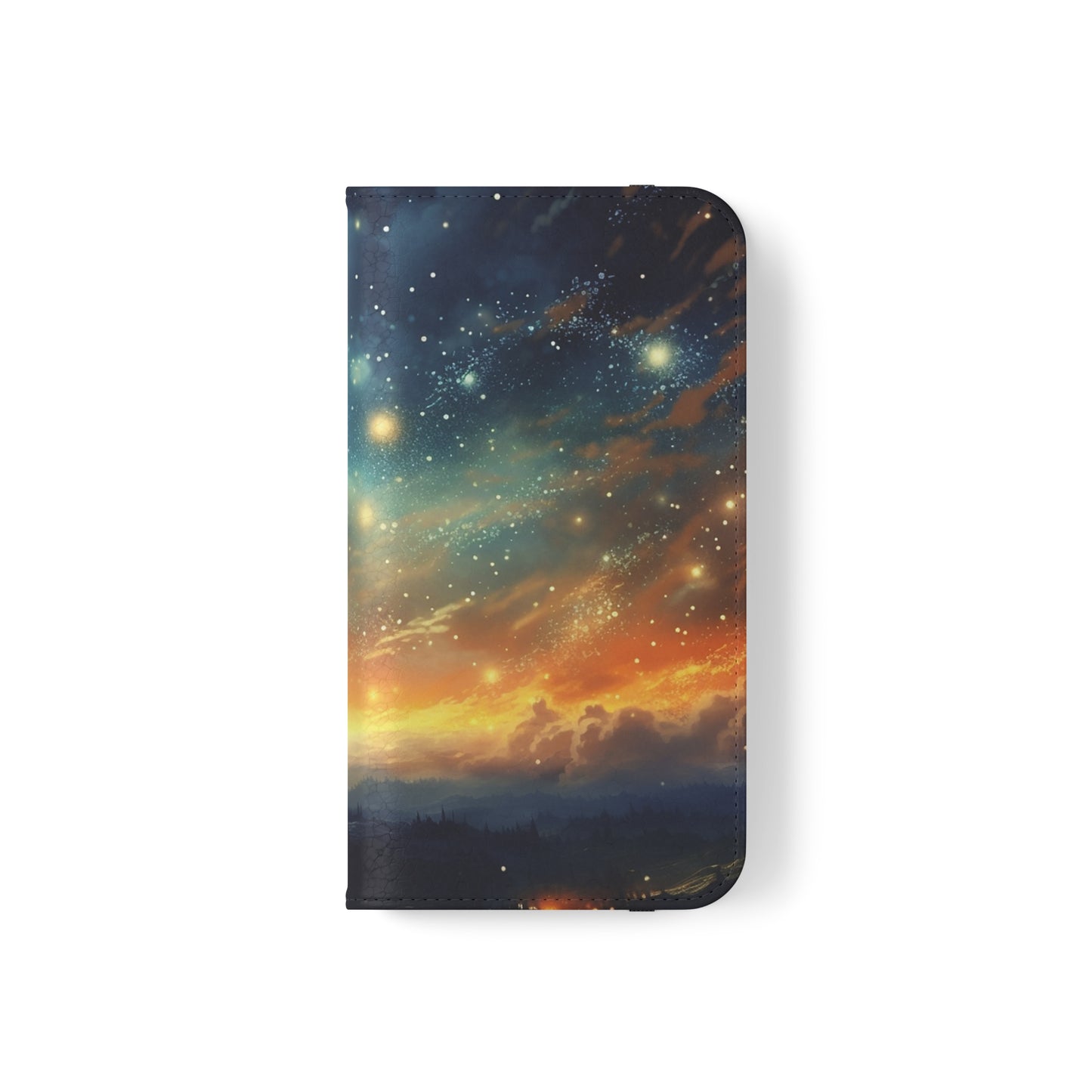 Wonderful Starry Night Flip Phone Case - Embrace the Beauty of the Night Sky