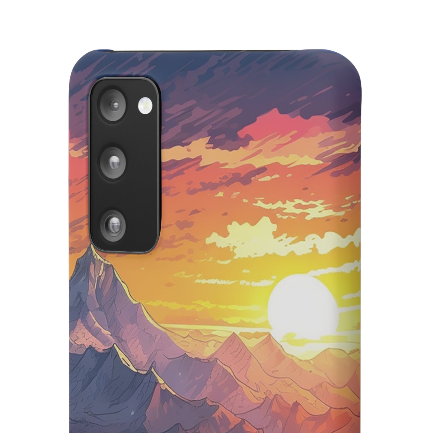 Snowy Mountain Landscape Sunset Phone Case - Embrace the Beauty of Nature on Your Device