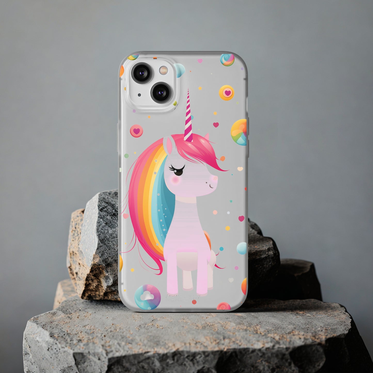 Kawaii Unicorn Flexi Transparent Phone Case