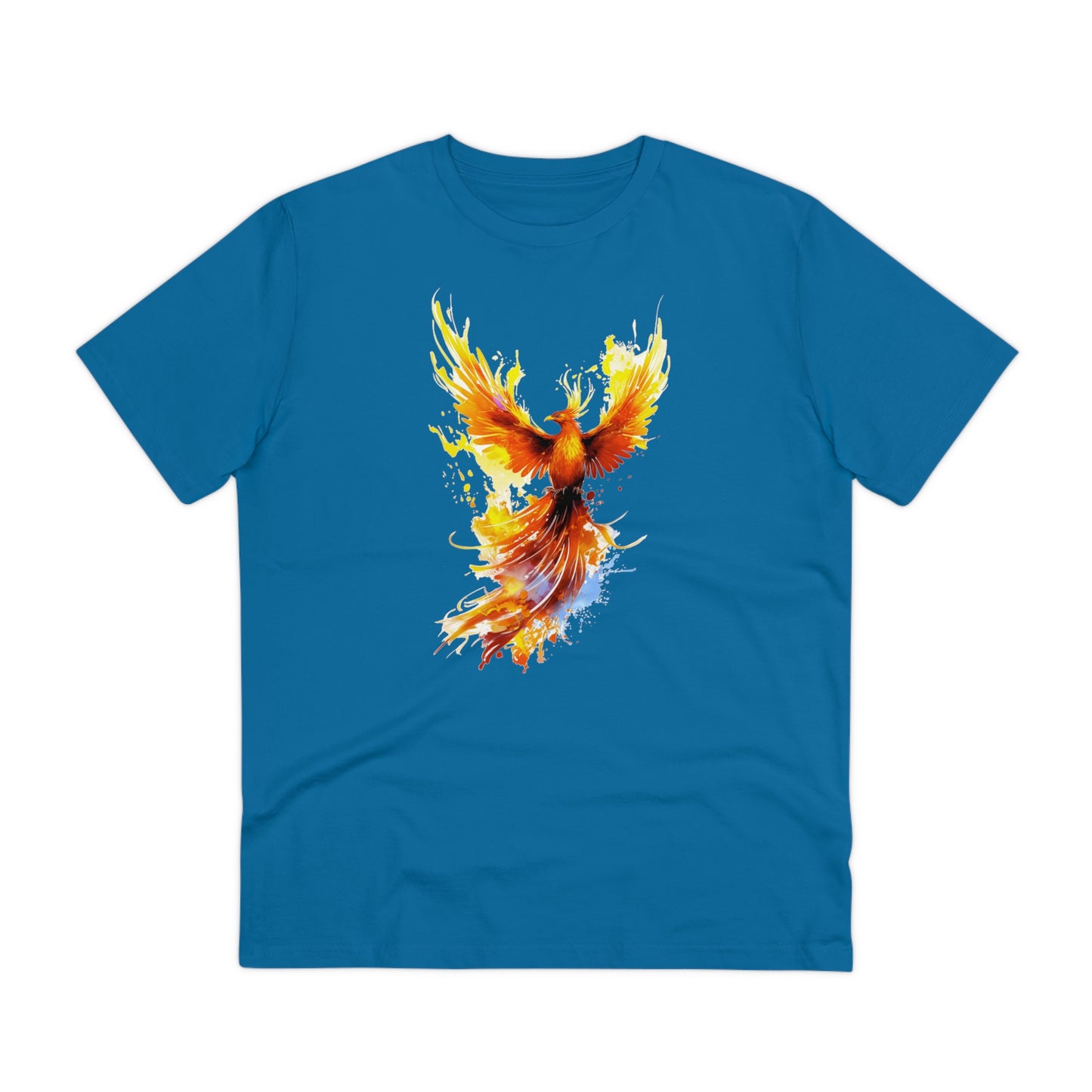 Burning Phoenix Watercolor T-Shirt - Unisex and Eco-Friendly Fashion with a Fiery Twist