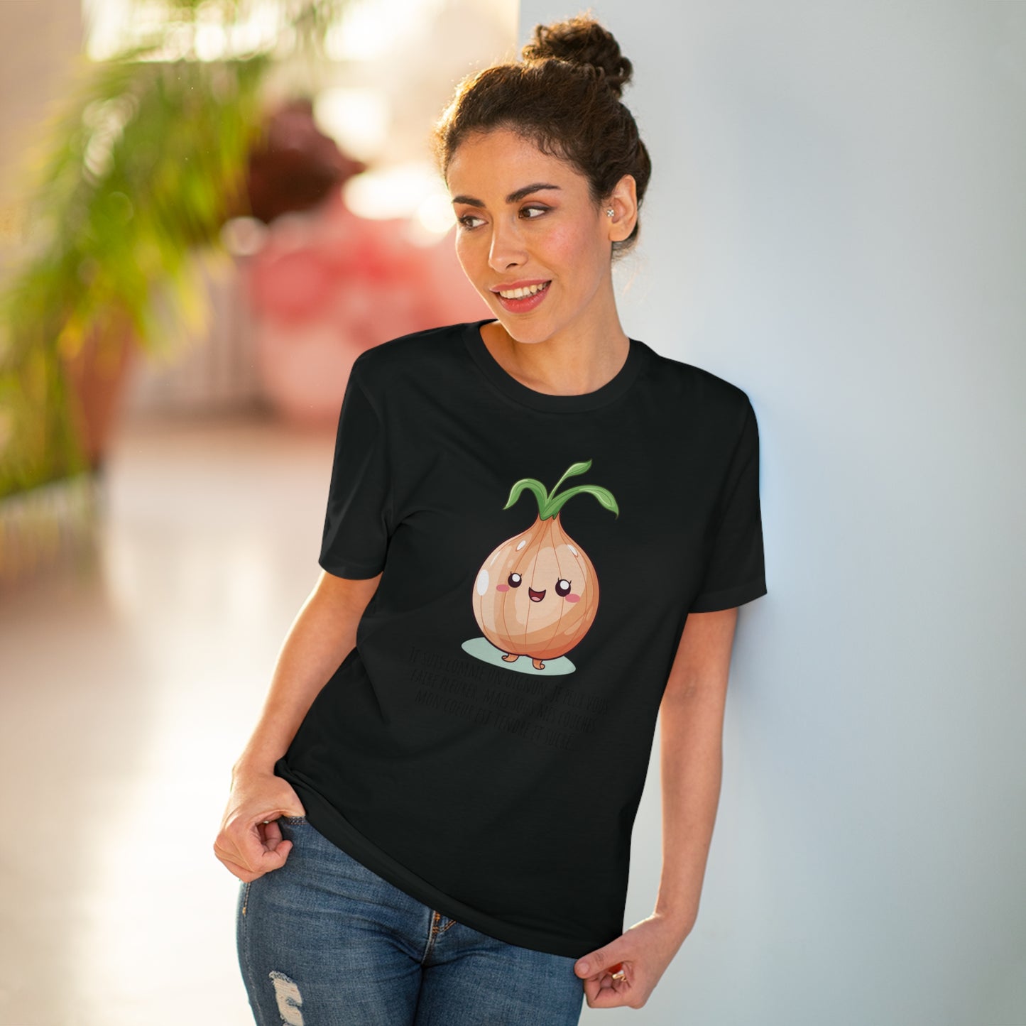 Sweet and Sassy Eco-Friendly Onion T-Shirt for Heartfelt Style - FRENCH